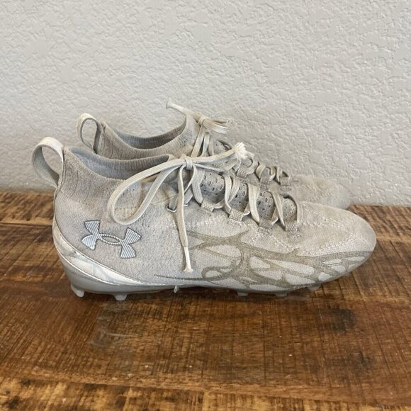 UNDER ARMOUR COMMAND PRO MC LAX CLEAT Gray 3023384-103 SIZE 9.5 Knit - Picture 6 of 12